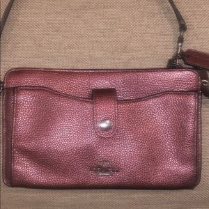 Coach black Cherry leather cross body bag